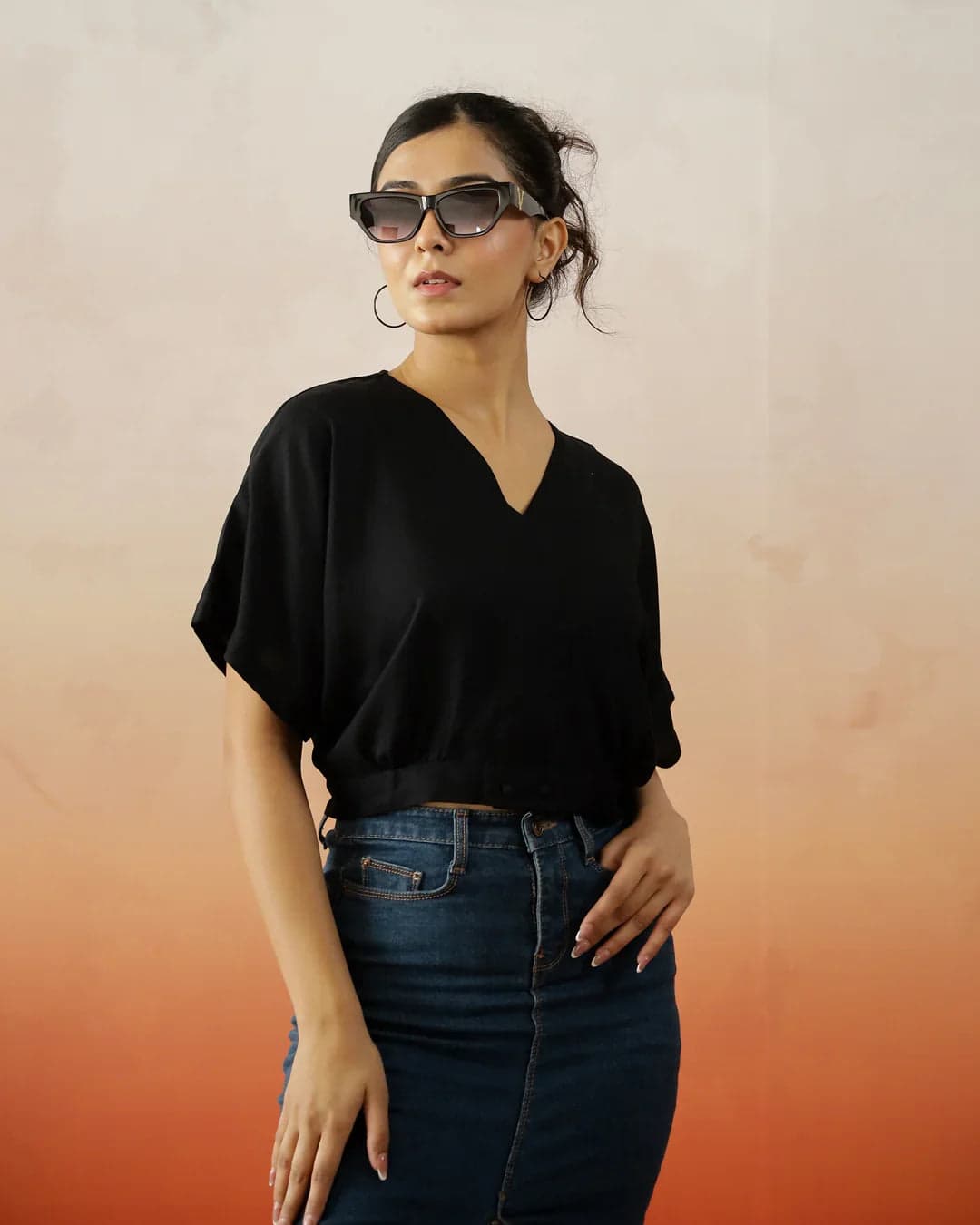 Toymi Fashion Ink Crop Soft Top