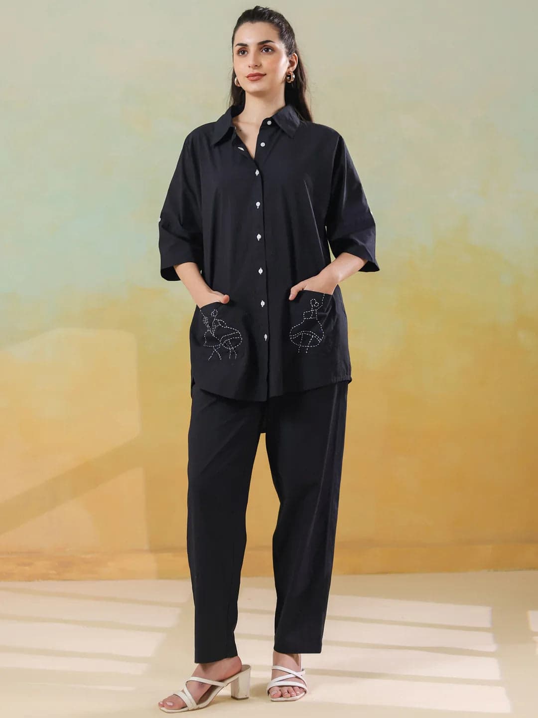 Toymi Fashion Ink Collar Twin Set