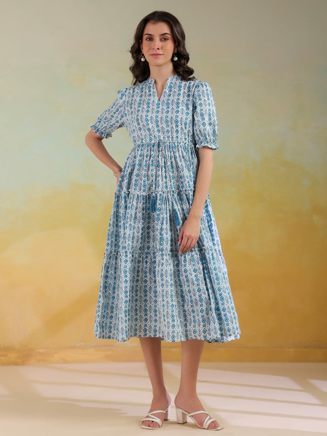 Toymi Fashion Azure Geometry Soft Dress