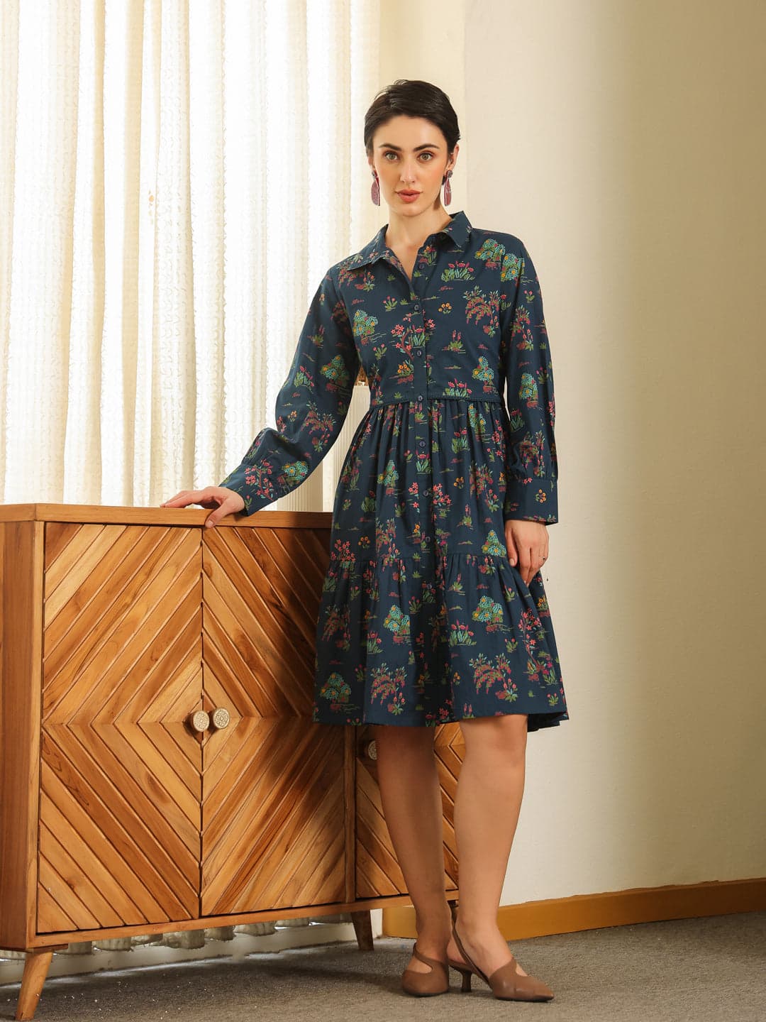 Toymi Fashion Midnight Print Day Dress