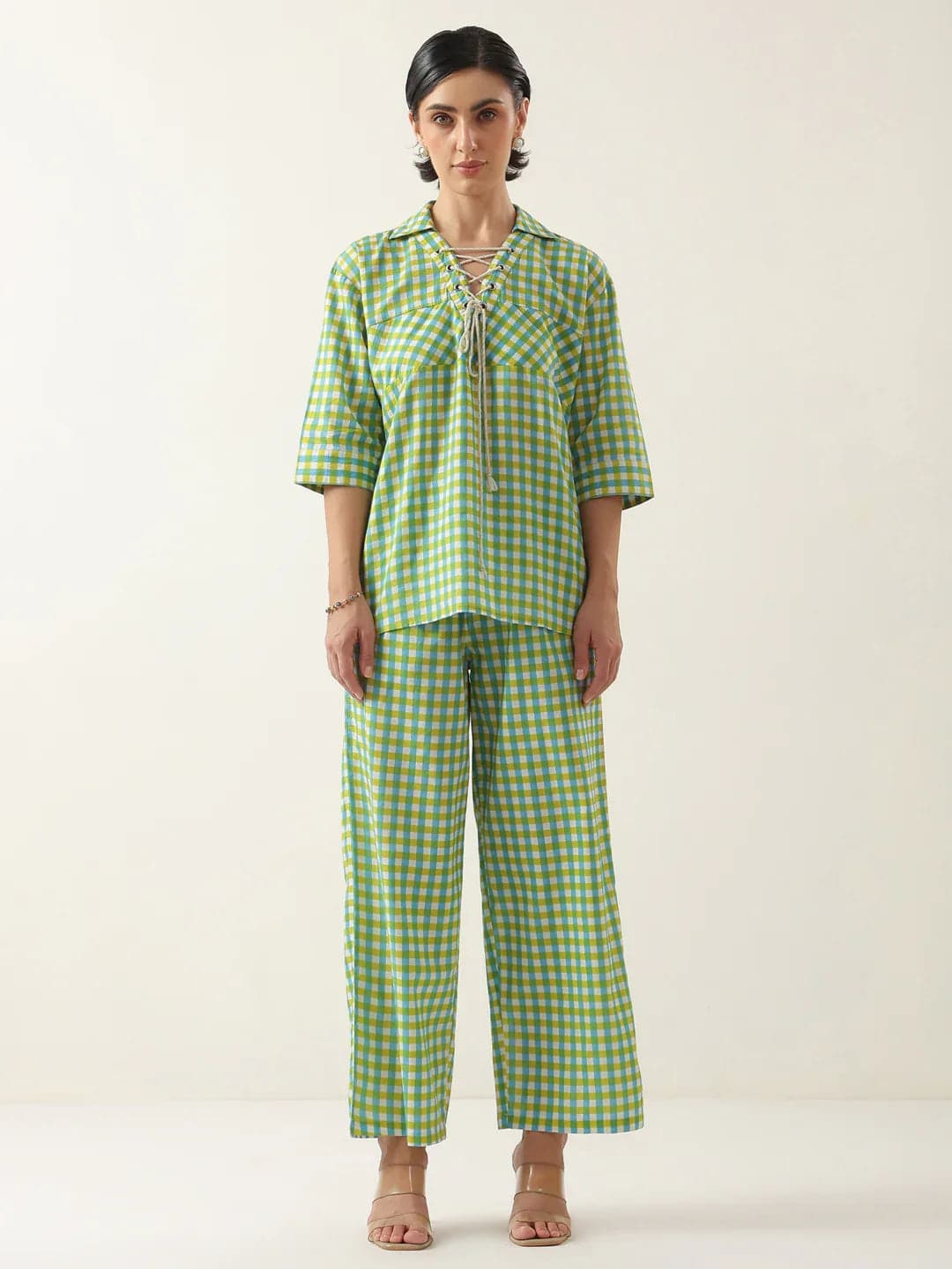 Toymi Fashion Moss Check Twin Set