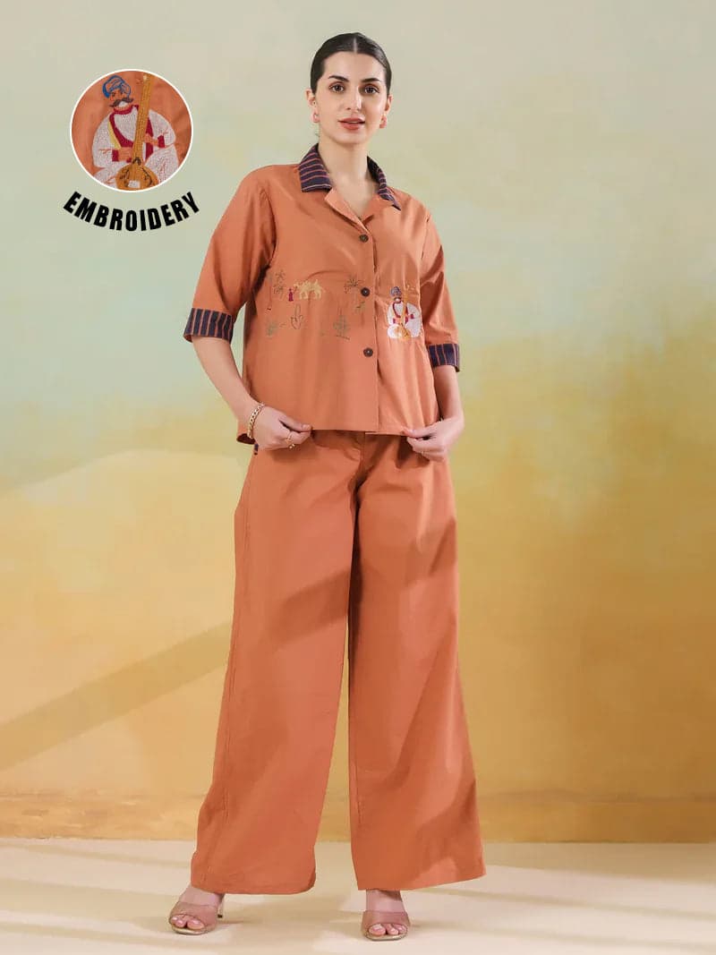 Toymi Fashion Walnut Collar Twin Set