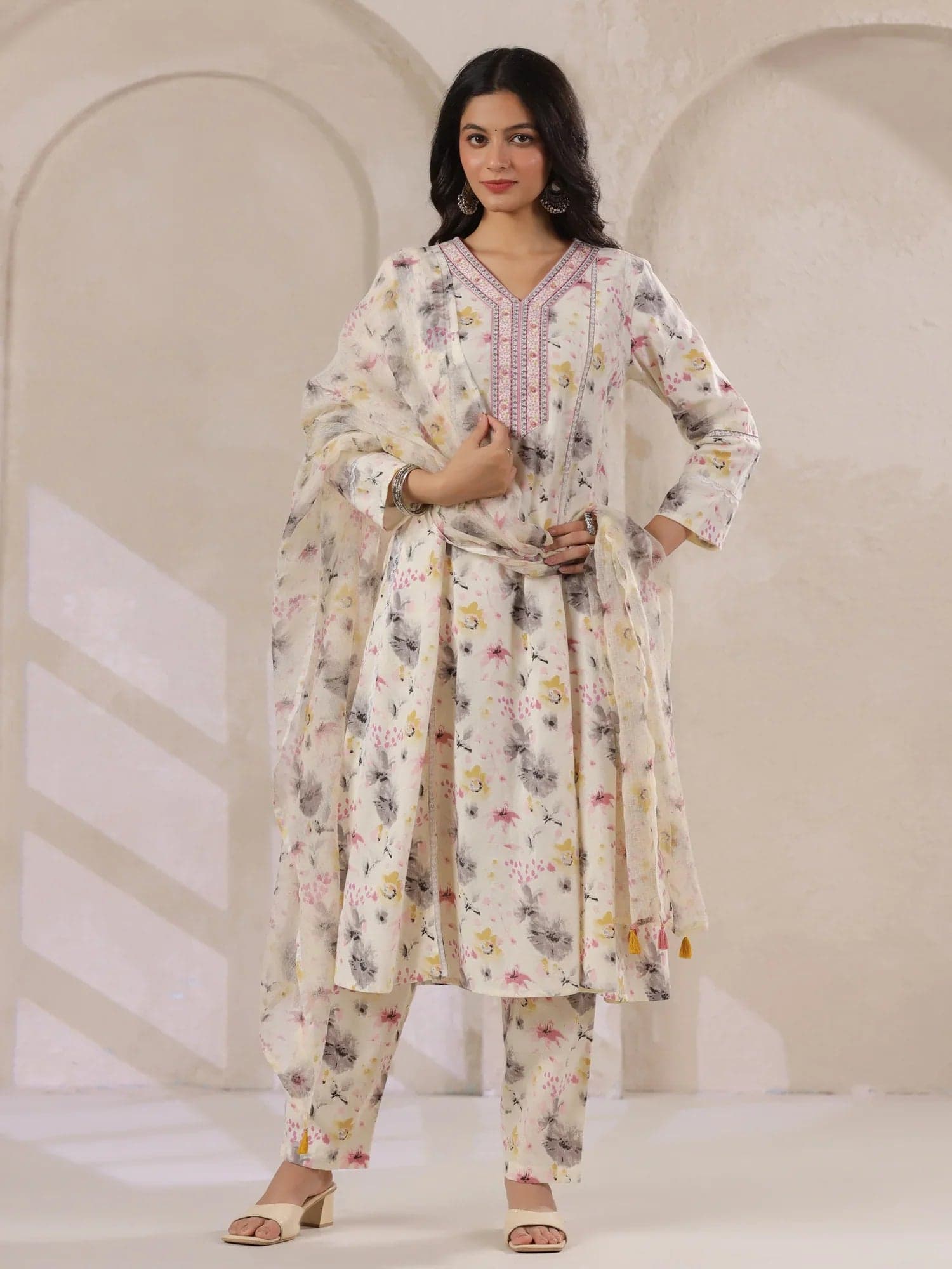 Toymi Fashion Ivory Anarkali Festival Trio