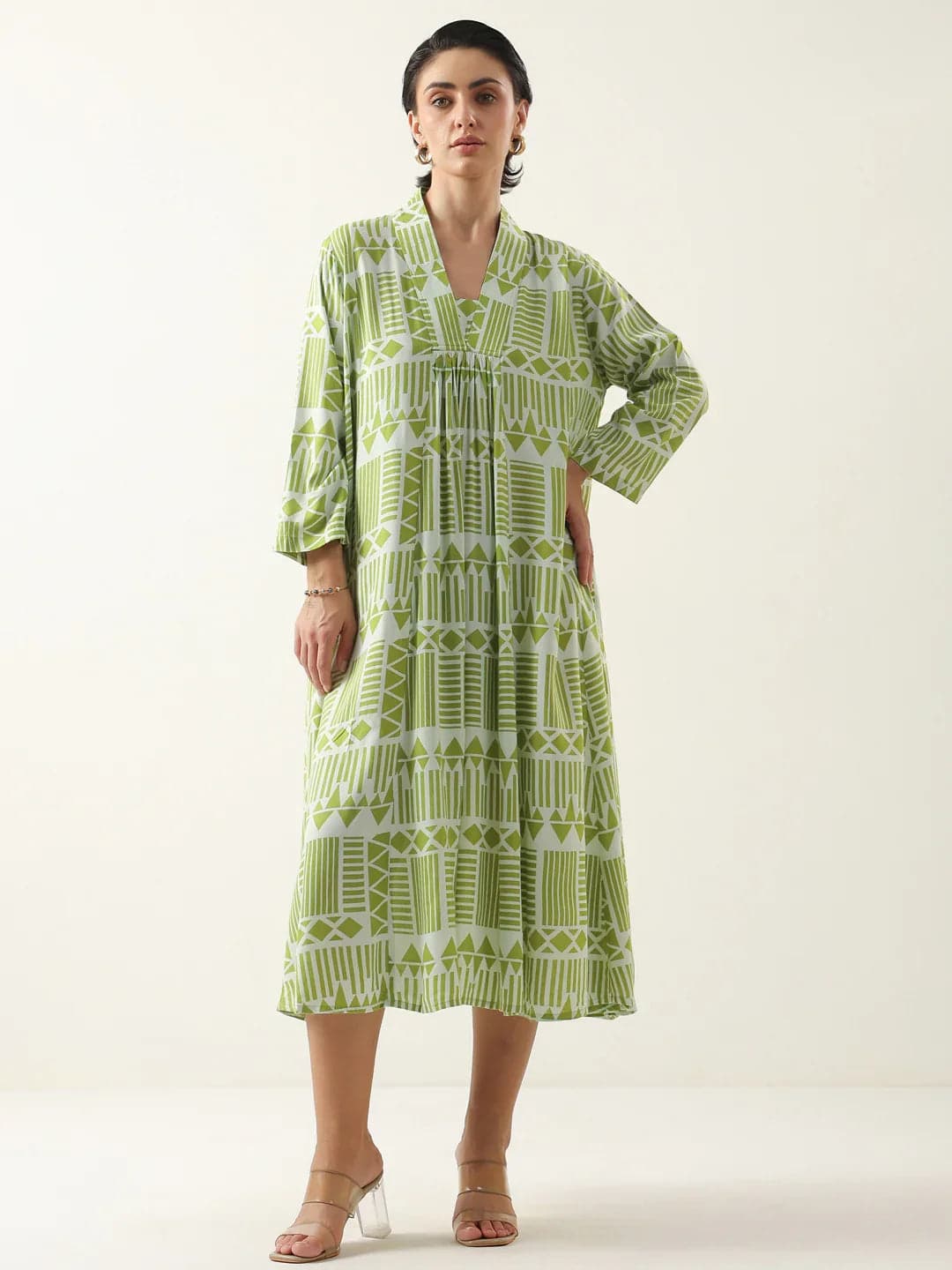 Toymi Fashion Geo Leaf Day Dress